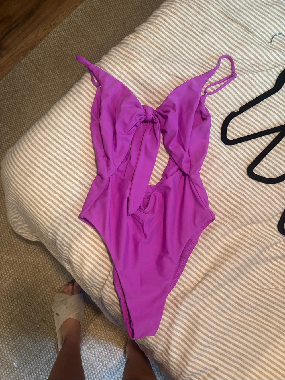 Tularosa Bright Purple One-Piece Swimsuit with Front Tie